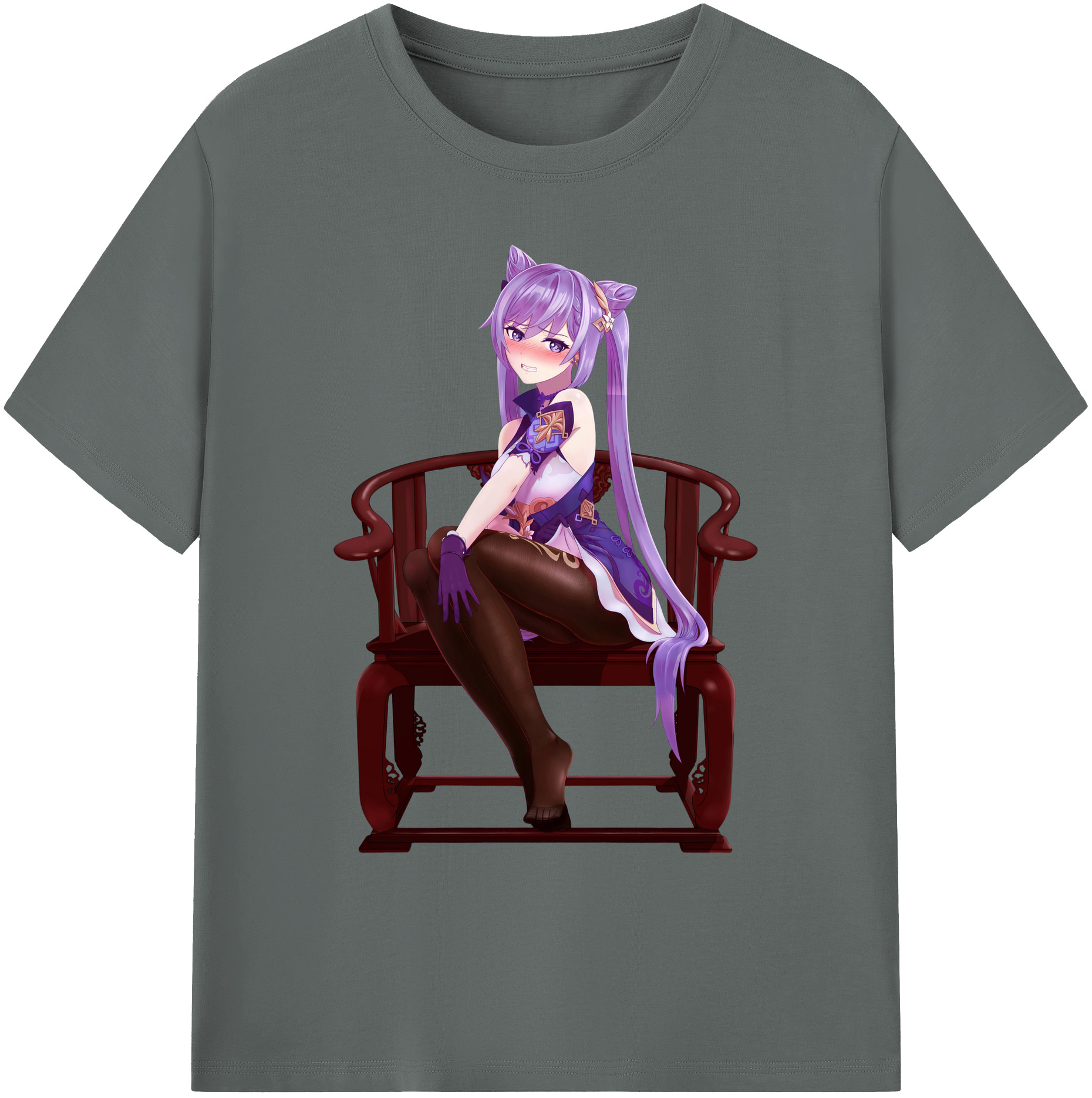 げんし神 刻晴 こくせい genshin Kokusei 綿100％ メンズ半袖Tシャツ｜肌触りやわらか＆通気性